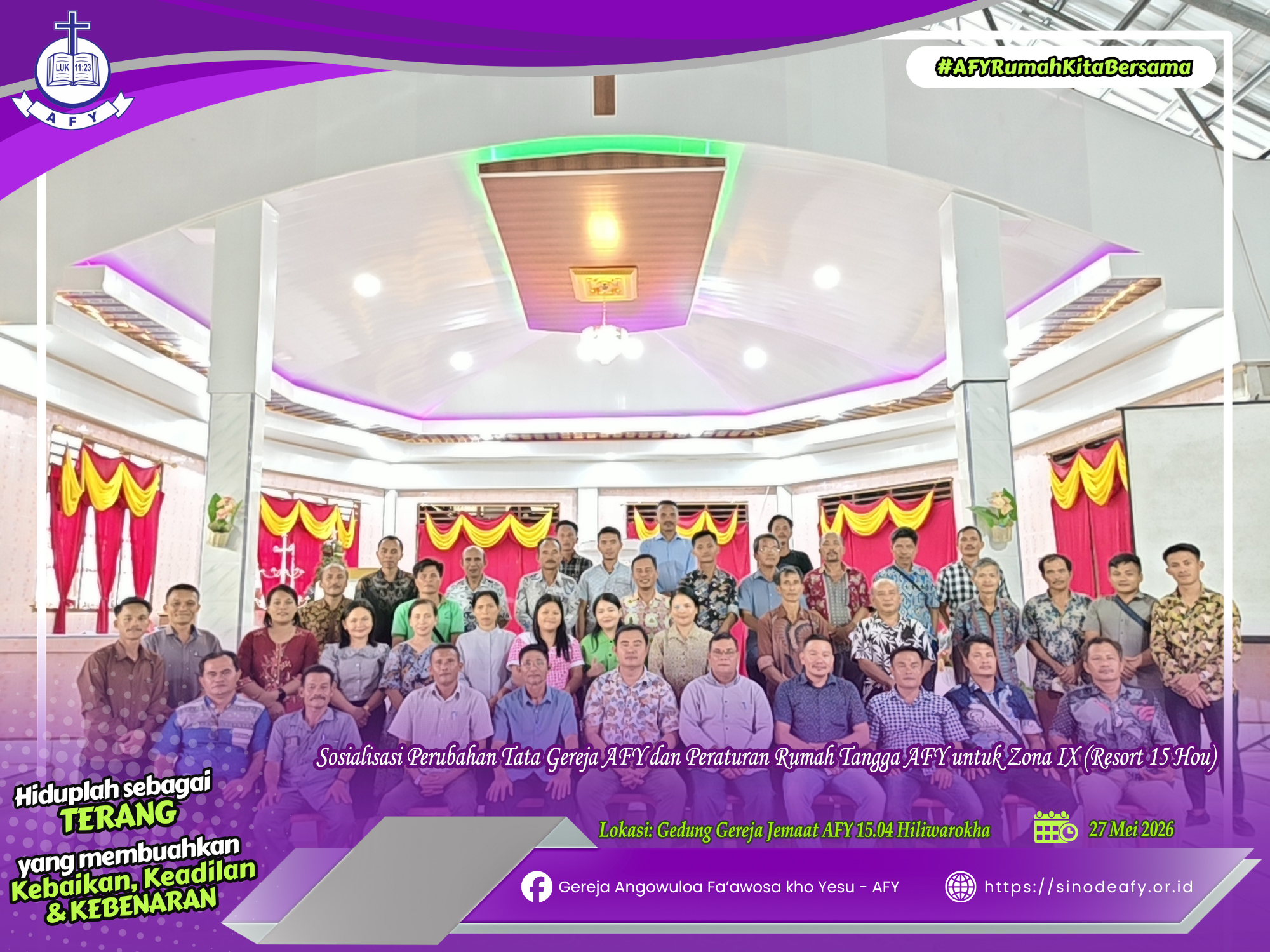 Tuntaskan Sosialisasi Tata Gereja & PRT Gereja AFY, BPS telah Menjangkau Zona 9