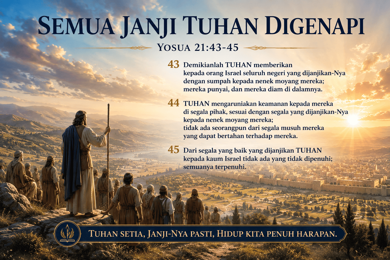 Ifalua fefu Lowalangi zi no ifabu'u (Yosua 21:43-45)