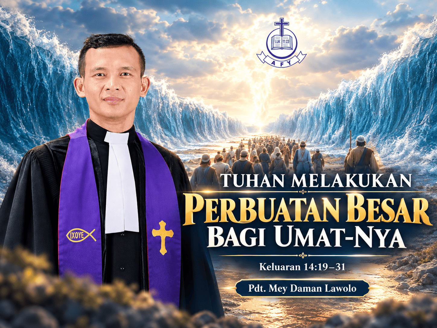 FA’ABÖLÖ LOWALANGI BA WONDROROGÖ BANUA-NIA (2 Moze 14:19-31)