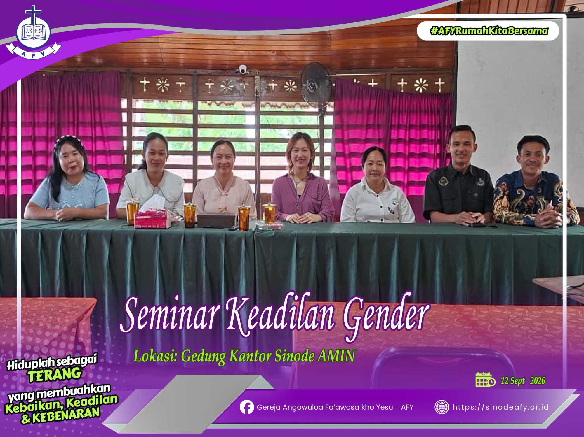 Apakah Perempuan wajib DIAM di Gereja? Seminar Keadilan Gender diselenggarakan di Kantor Sinode AMIN